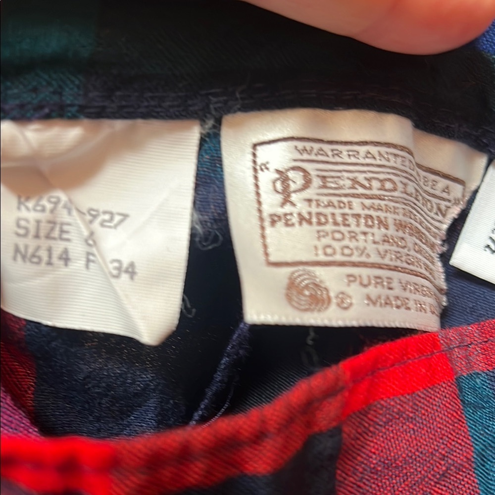 Vintage Pendleton Plaid Women's Skirt - Red and Blue - Picture 4 of 6